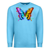 Ocean Blue rainbow butterfly Premium Sweatshirt - Zillion Design Studio