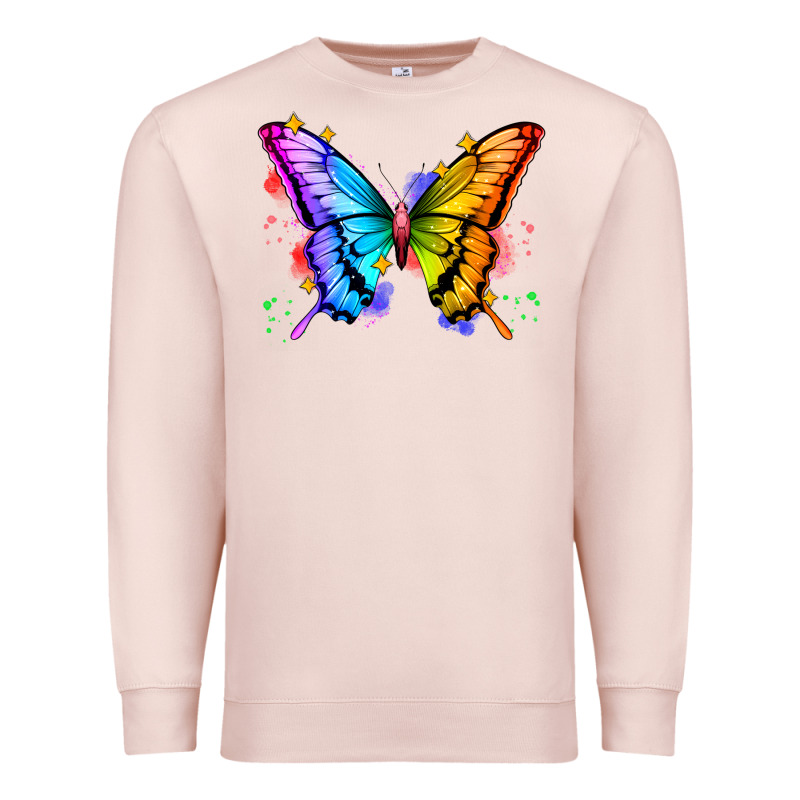 Rainbow Butterfly Premium Sweatshirt by Zillion Design Studio | Teevron