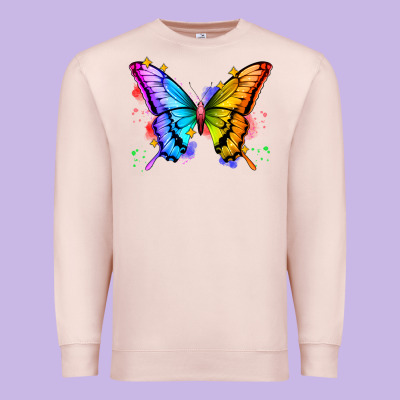 Rainbow Butterfly Premium Sweatshirt Designed By Zillion Design Studio