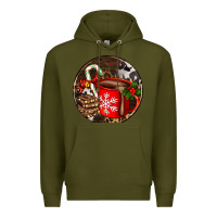 Army Green Christmas hot chocolate and chocolate Premium Hoodie - AdoDesignShop