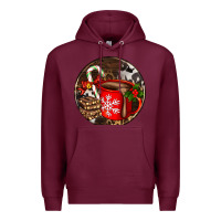 Burgundy Christmas hot chocolate and chocolate Premium Hoodie - AdoDesignShop