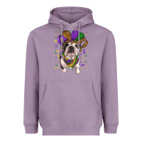 Lavender mardi gras hat  english bulldog Heavyweight Hoodie - RanaPortraitStore