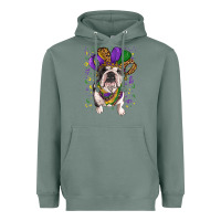 Sage mardi gras hat  english bulldog Heavyweight Hoodie - RanaPortraitStore