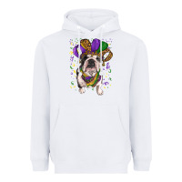 White mardi gras hat  english bulldog Heavyweight Hoodie - RanaPortraitStore