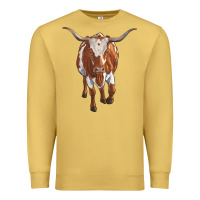 Antique Gold longhorn cow Premium Sweatshirt - RanaPortraitStore
