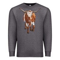 Charcoal Heather longhorn cow Premium Sweatshirt - RanaPortraitStore