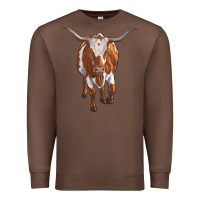Chestnut longhorn cow Premium Sweatshirt - RanaPortraitStore