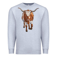 Heather Grey longhorn cow Premium Sweatshirt - RanaPortraitStore