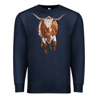 Navy longhorn cow Premium Sweatshirt - RanaPortraitStore