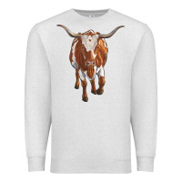Oatmeal Heather longhorn cow Premium Sweatshirt - RanaPortraitStore