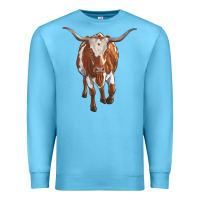 Ocean Blue longhorn cow Premium Sweatshirt - RanaPortraitStore