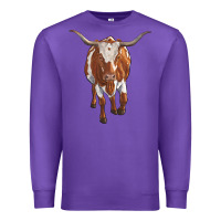 Purple longhorn cow Premium Sweatshirt - RanaPortraitStore