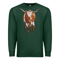 Sports Green longhorn cow Premium Sweatshirt - RanaPortraitStore