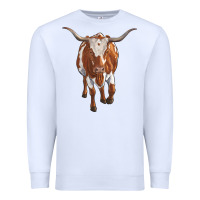 White longhorn cow Premium Sweatshirt - RanaPortraitStore