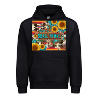 Black just a small town girl with gemstone sunflower serape and cowhide Urban Hoodie - Artiststas