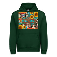 Forest Green just a small town girl with gemstone sunflower serape and cowhide Urban Hoodie - Artiststas