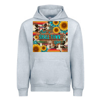 Heather Grey just a small town girl with gemstone sunflower serape and cowhide Urban Hoodie - Artiststas