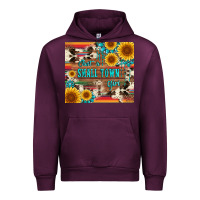 Mauve Wine just a small town girl with gemstone sunflower serape and cowhide Urban Hoodie - Artiststas