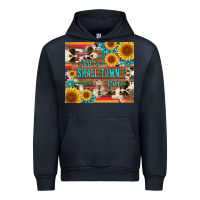 Navy just a small town girl with gemstone sunflower serape and cowhide Urban Hoodie - Artiststas