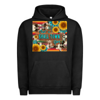 Pigment Black just a small town girl with gemstone sunflower serape and cowhide Urban Hoodie - Artiststas