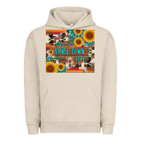 Pigment French Oak just a small town girl with gemstone sunflower serape and cowhide Urban Hoodie - Artiststas