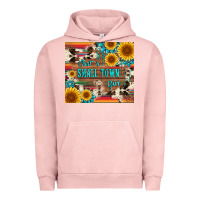 Pigment Salmon just a small town girl with gemstone sunflower serape and cowhide Urban Hoodie - Artiststas