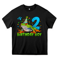 Black birthday boy frog age 2 Heavy Core Tee - LillyAllenDesigns
