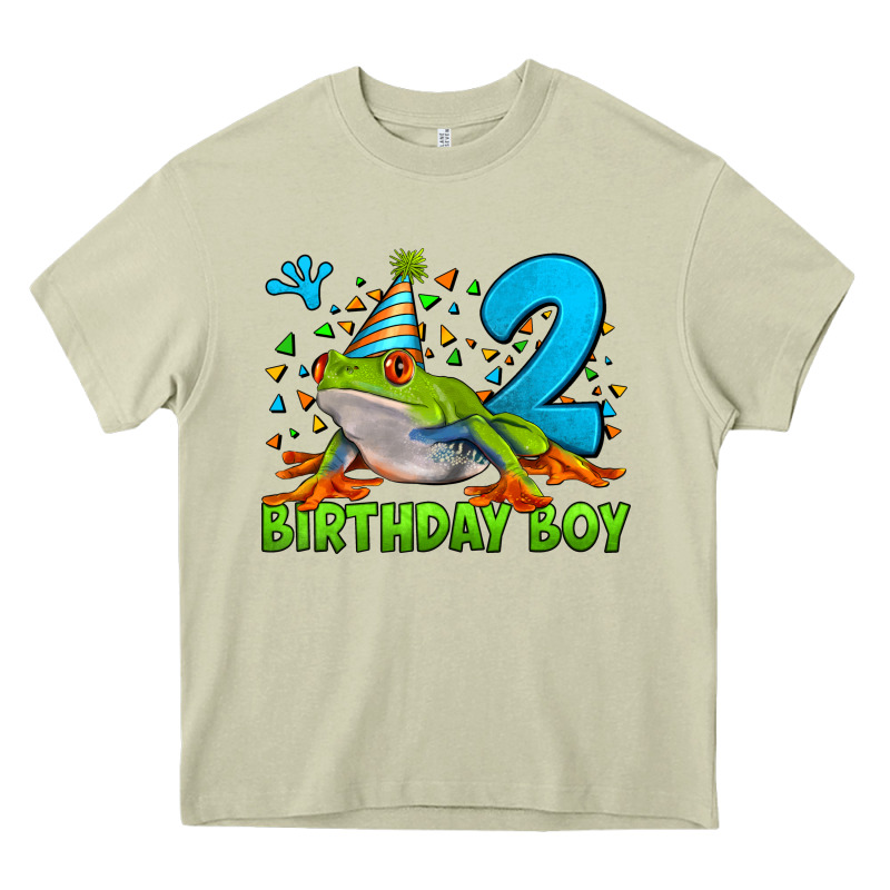 Birthday Boy Frog Age 2 Heavy Core Tee by LillyAllenDesigns | Teevron