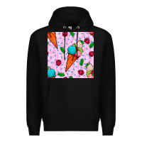 Black ice cream seamless pattern Premium Hoodie - BundleAndBundleShop