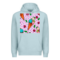 Blue Mist ice cream seamless pattern Premium Hoodie - BundleAndBundleShop