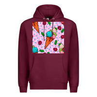 Burgundy ice cream seamless pattern Premium Hoodie - BundleAndBundleShop