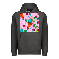 Charcoal Heather ice cream seamless pattern Premium Hoodie - BundleAndBundleShop