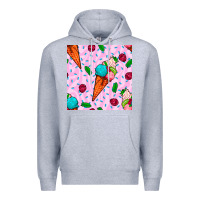 Heather Grey ice cream seamless pattern Premium Hoodie - BundleAndBundleShop