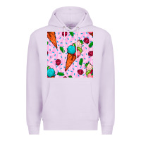 Lilac ice cream seamless pattern Premium Hoodie - BundleAndBundleShop