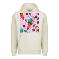 Oatmeal Heather ice cream seamless pattern Premium Hoodie - BundleAndBundleShop
