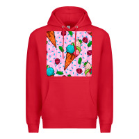 Red ice cream seamless pattern Premium Hoodie - BundleAndBundleShop