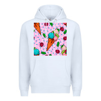 White ice cream seamless pattern Premium Hoodie - BundleAndBundleShop