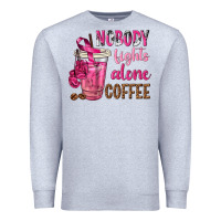 Heather Grey Nobody Fights Alone Coffee Premium Sweatshirt - texasbilliewilder