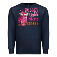 Navy Nobody Fights Alone Coffee Premium Sweatshirt - texasbilliewilder