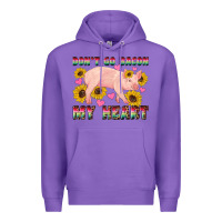 Purple western don't go bacon my heart pig Premium Hoodie - Artiststas