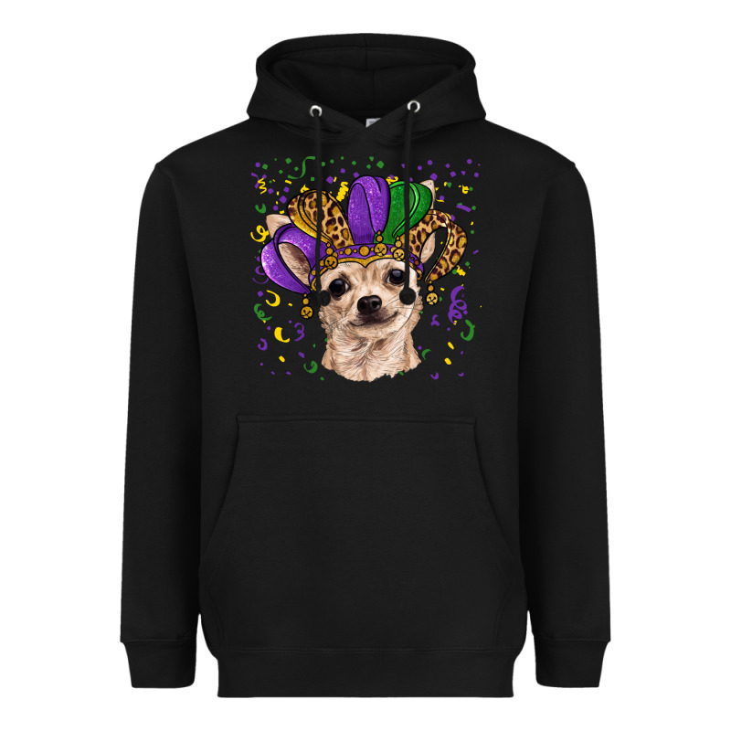 Mardi Gras Hat Chihuahua Heavyweight Hoodie by RanaPortraitStore | Teevron