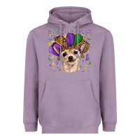 Lavender mardi gras hat chihuahua Heavyweight Hoodie - RanaPortraitStore