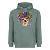 Sage mardi gras hat chihuahua Heavyweight Hoodie - RanaPortraitStore