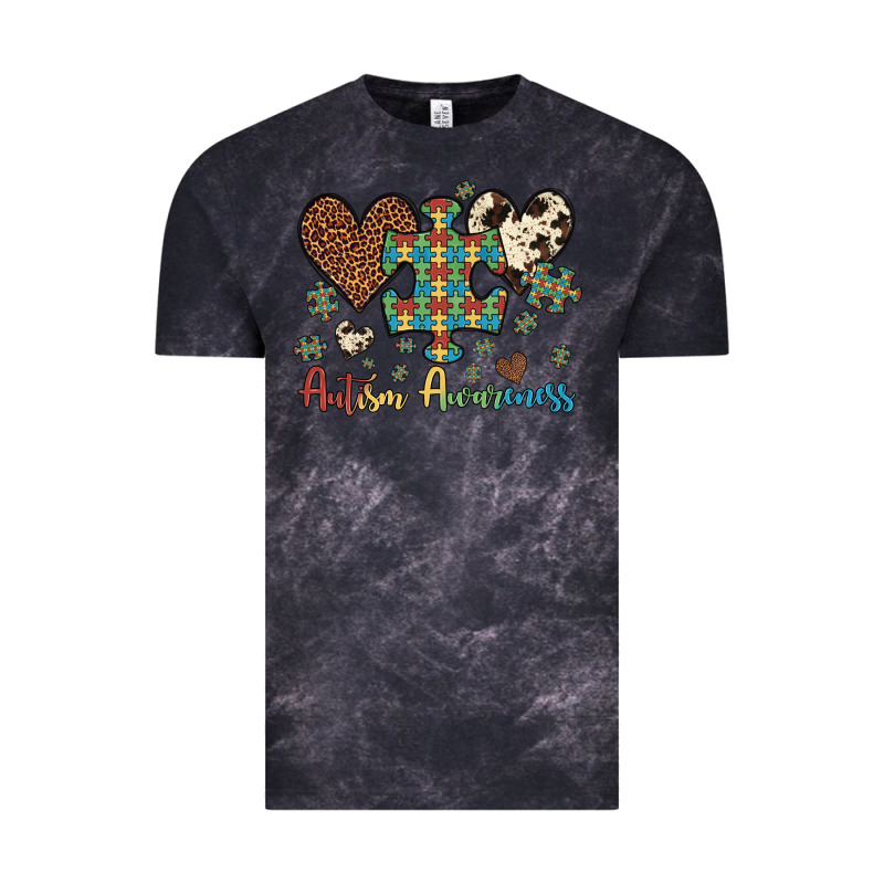 Autism Awareness Leopard Cowhide Herts Puzzle Vintage Tee by Artiststas | Teevron