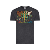 Vintage Black autism awareness leopard cowhide herts puzzle Vintage Tee - Artiststas