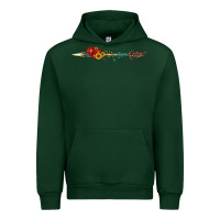 Forest Green flowers and arrow with gemstone Urban Hoodie - Artiststas