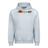 Heather Grey flowers and arrow with gemstone Urban Hoodie - Artiststas