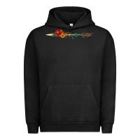 Pigment Black flowers and arrow with gemstone Urban Hoodie - Artiststas