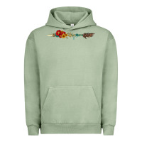 Pigment Oil Green flowers and arrow with gemstone Urban Hoodie - Artiststas