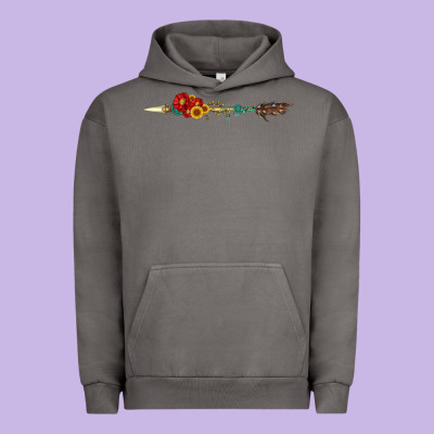 Flowers And Arrow With Gemstone Urban Hoodie Designed By Artiststas